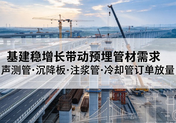 万荣基建稳增长带动预埋监测管材需求，声测管、沉降板、注浆管订单持续放量